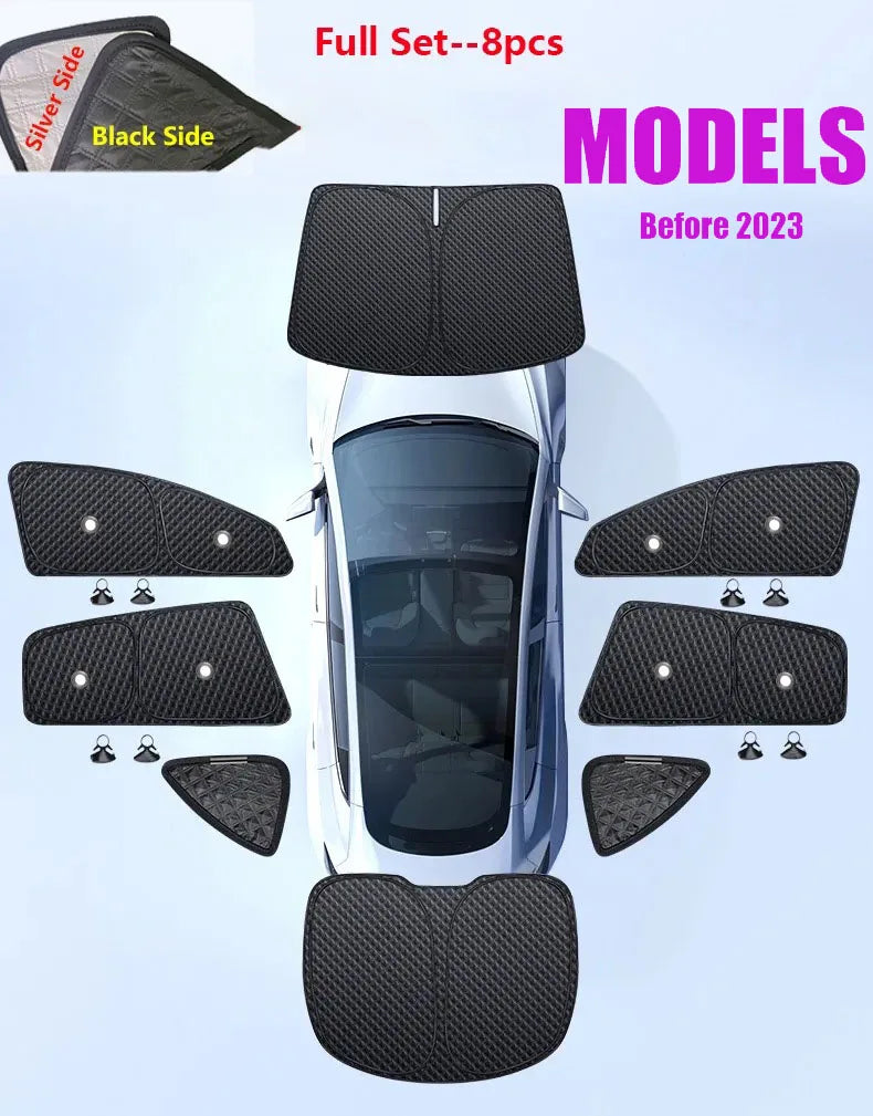 for Tesla Model 3 Y S X 2025-2020 26 Privacy Sunshade Side Window Sun Shades Front Rear Windshield Blind Shading Outdoor Camping
