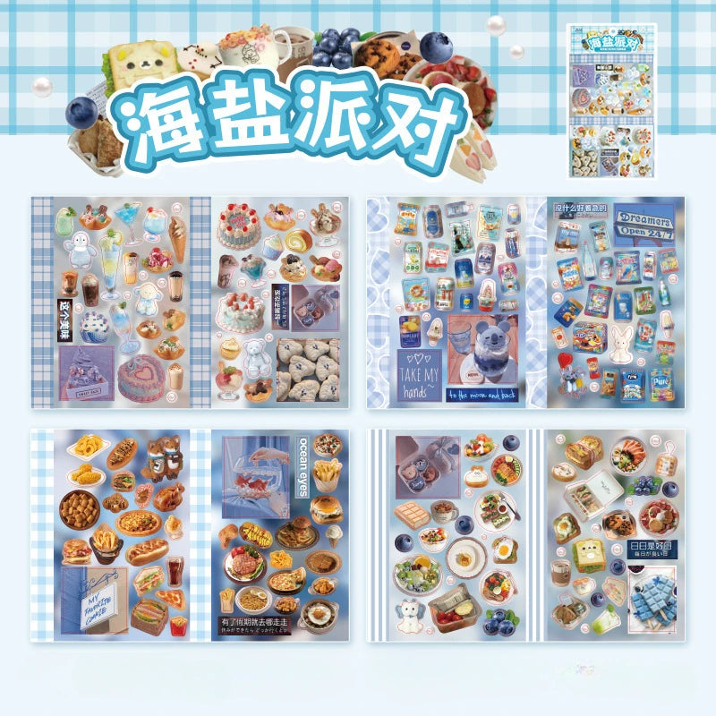 4pc/set Japanese Y2K Cute Scrapbook Sticker Aesthetic Kawaii Animal Food Dessert Journaling Sticker DIY Decor Stationery Sticker