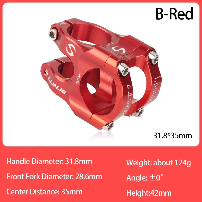 CNC MTB Stem 31.8 Ultralight Handlebar Stem 35mm Aluminum Alloy Road Mountain Bike Bridge Cycling Short Stem Bicycle Accessories
