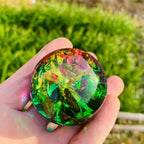 Ice Crack Sphere Colorful Glass Crystal Ball Energy Sphere , Holiday Gift Home Decoration