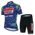 New 2026 SOUDAL Quick Step Men Summer Short Sleeve Cycling Jersey Set Breathable Quick Drying Cycling Clothes Shirt 19D Cushion