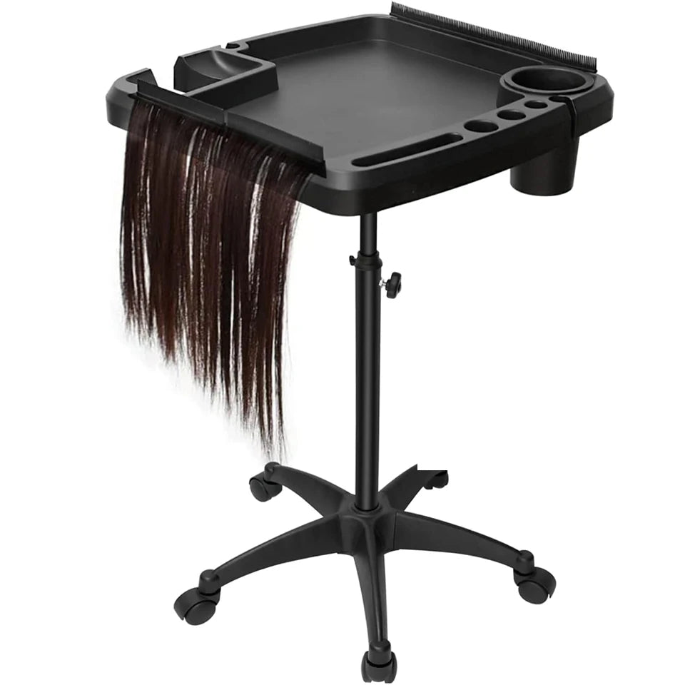 Professional Barber Rolling Trolley Cart Height Adjustable Beauty  for Hair Stylist Removable Hair Extension Tool Tray Tools