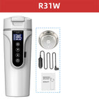Portable Electric Kettle 12v/24v Smart Car Heating Cup Touch Screen Thermal Mug 450ml Car Heating Mug Temperature Adjustable
