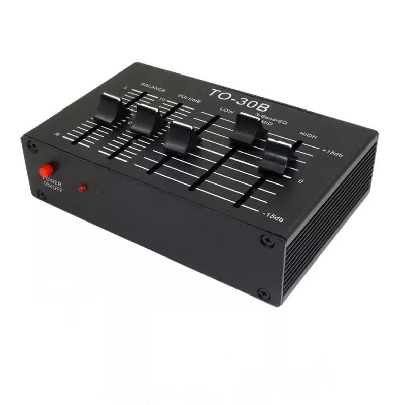 GHXAMP 3band EQ Stereo Audio Tone Tweeter Mid Bass Equalizer HIFI NE5532 Preamplifier L R Channel Balance Volume Adjustment DC5V
