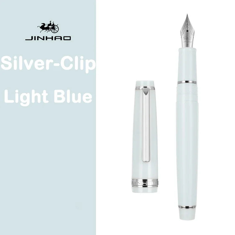 JINHAO 82 Fountain Pen Spin Silver Clip EF F M Nib Business Office School Supplies Ink Pens Korean Stationery Pens for Writing