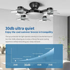 E27 Fan Light 2-in-1 60W  Drone Design Ceiling Fan Light with Remote Control AC85-265V Fan Lighting Bulb for Home Restaurant