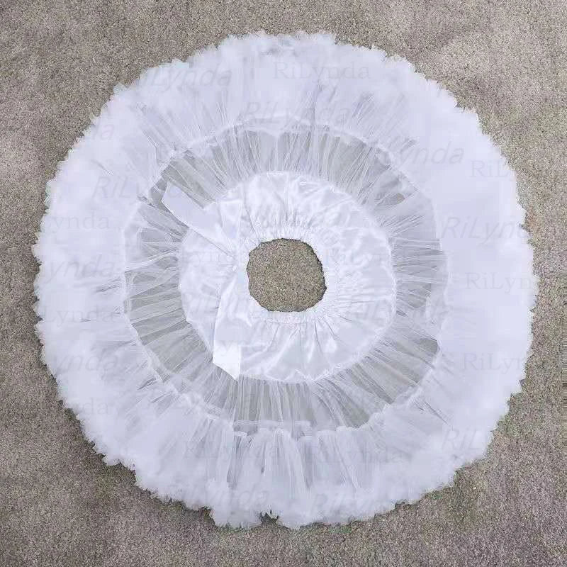 Women Flower Style Lolita Petticoats Crinoline Inner Bustle Cosplay Tutu Puffy Cancan Skirt Under Wedding Dresses