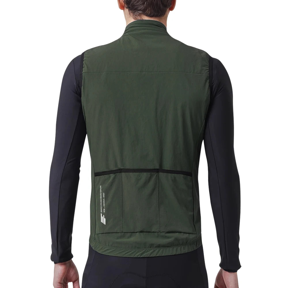 BCBE-ING Men Cycling Vest Sleeveless Windproof Cycling Gilet Lightweight Breathable Bike Vest YKK Zip Chaleco Ciclismo Hombre
