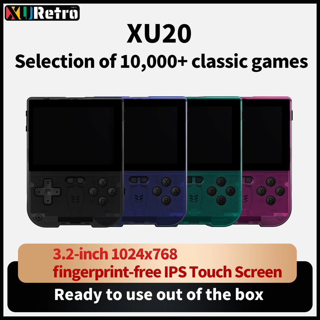 Coopreme XU20 V32 64-bit Android Game Console Multi-touch Aurora Launcher 3.2 Inch IPS Display Handheld Gaming Device