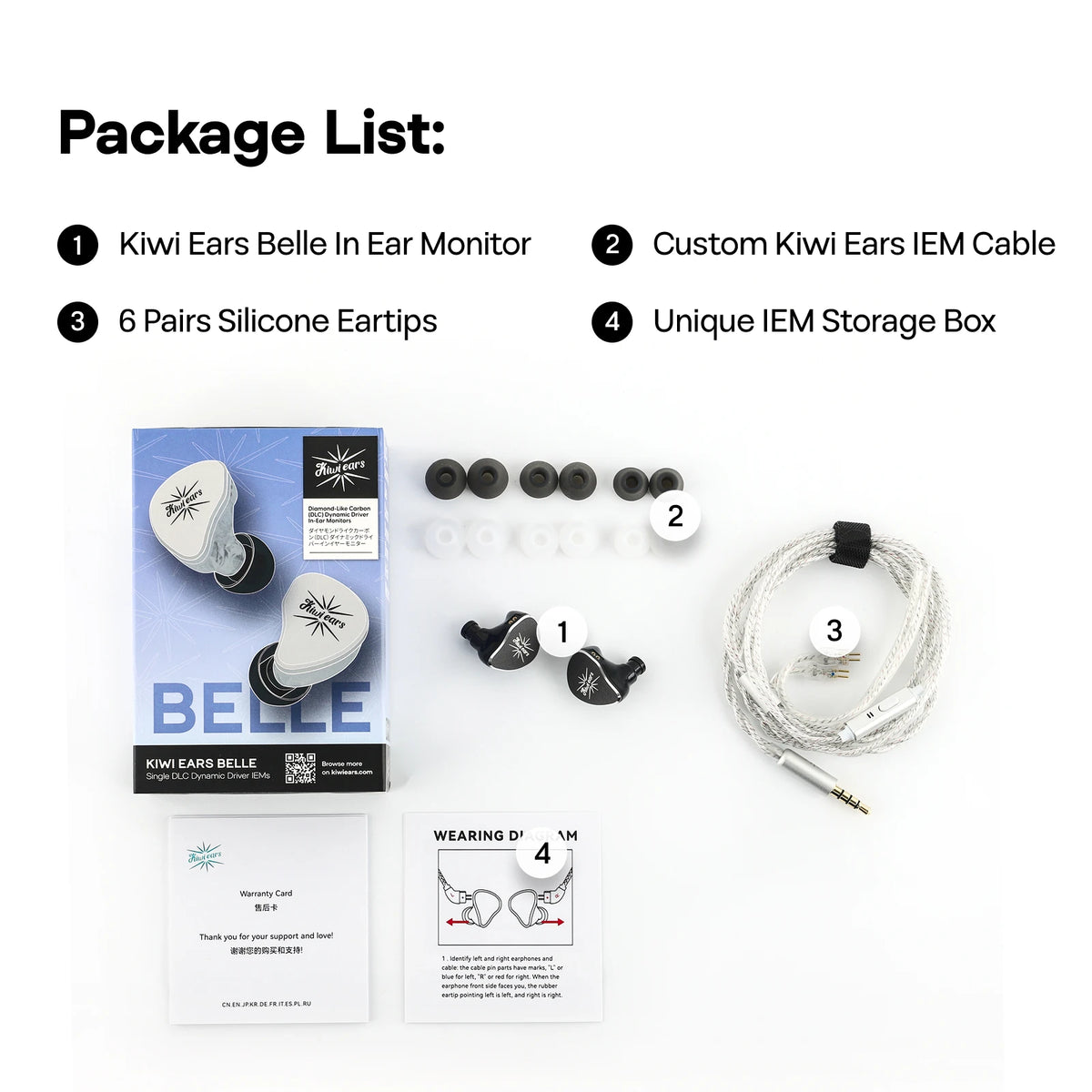 Linsoul Kiwi Ears Belle 10mm DLC Dynamic Driver IEM Hifi Earphones with Precision Meets Exciting Sound Signature
