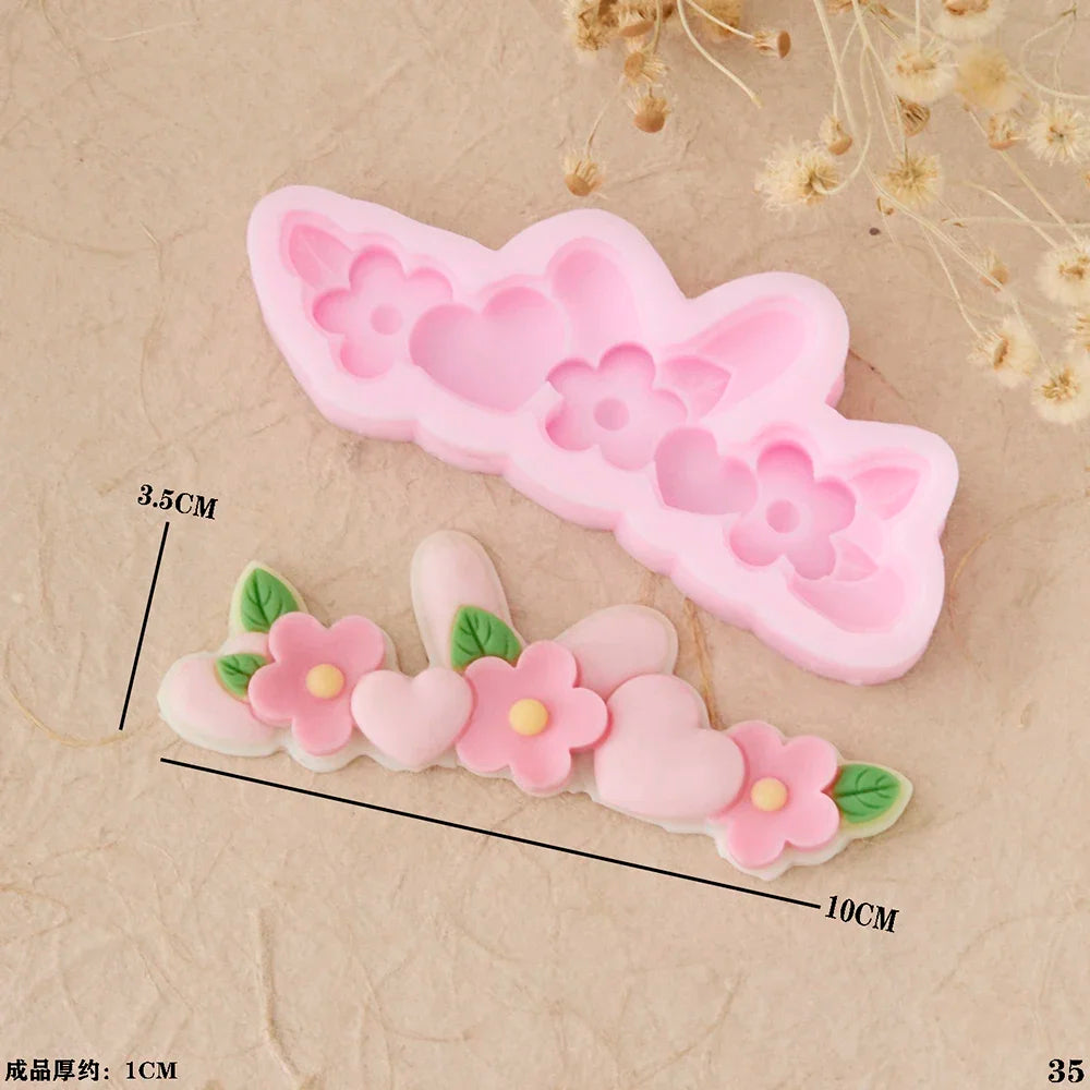 3d Flowers Cherry Blossoms Silicone Molds Daisies Five-petal Flowers Fondant Candy Chocolate Mould Cake Decor Baking Accessories