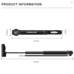 RIDERACE Bicycle Pump With Gauge High-pressure Portable Hand Tire Air Inflator Bike Air Shock Pump Schrader Presta Valve AV FV