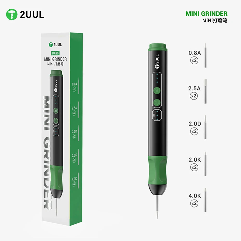 2UUL DA86 Mini grinding pen set with 10 grinding heads for PCB motherboard repair