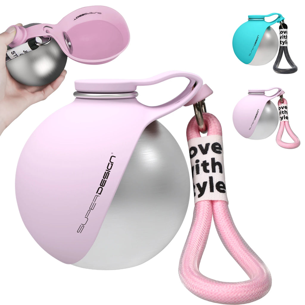 2-in-1 Portable Dog Water Bottle — Leak-proof and compact travel bottle — Stainless steel body with silicone accessories
