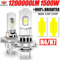 H7 LED Bulb H4 Headlight for Car CANBUS 1500W High Power Auto Lights 6500K Mini Wireless Turbo Fan Automobile LED Headlamp 12V