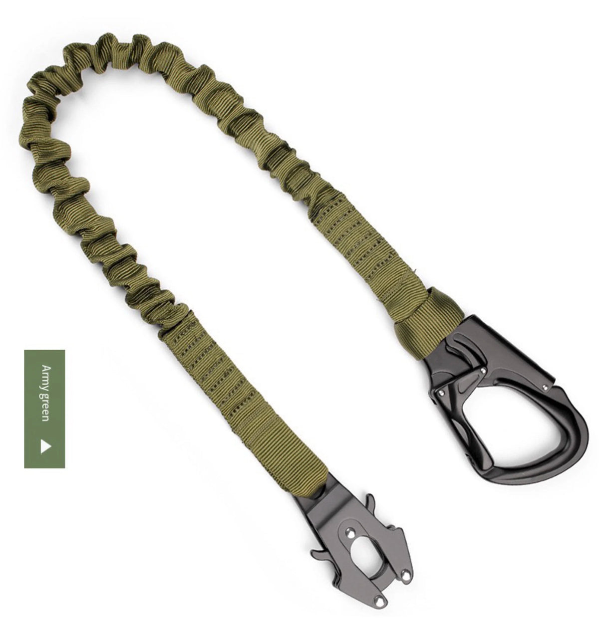 Quick Locking Elastic Safety Rope A Tactical Double End Hanging Buckle Elastic Safety Rope Sling 1/2 Point Bungee Gun Strap Hook