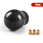 JDM Style Oval/Sphere Carbon Fiber Manual Gear Shift Knob M12*1.25 With 3 Adapters M8*1.25, M10*1.25, M10*1.5 Shift Head Knob