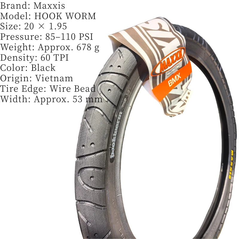 MAXXIS Hookworm 20/24/26/27.5/29 X 2.5 BMX Bicycle Tire Wire Bead Clincher for Street Park Vert Flatland Sizes  24 26  27.5 29
