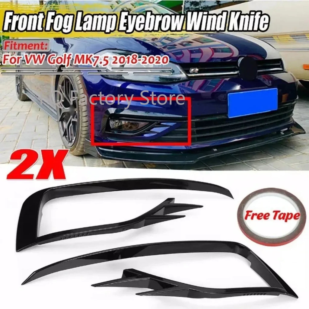 Car Front Fog Light Lamp Cover Bumper Grille Decorative Trim Sticker Tuning For VW Golf 7.5 Golf MK7.5 2017 2018 2019 Body Kits