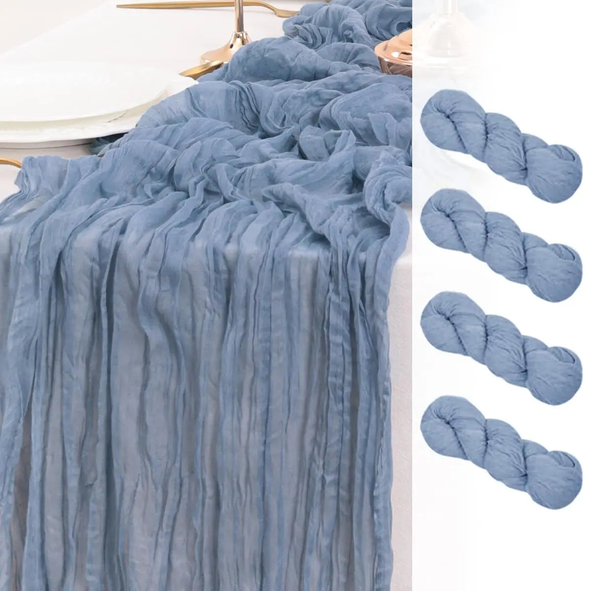 dusty blue / 4pcs 90X400cm