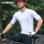INBIKE Men's Short Sleeve Cycling Jersey Road Bike Shirt, Orange/Black/White, EU S-XXL