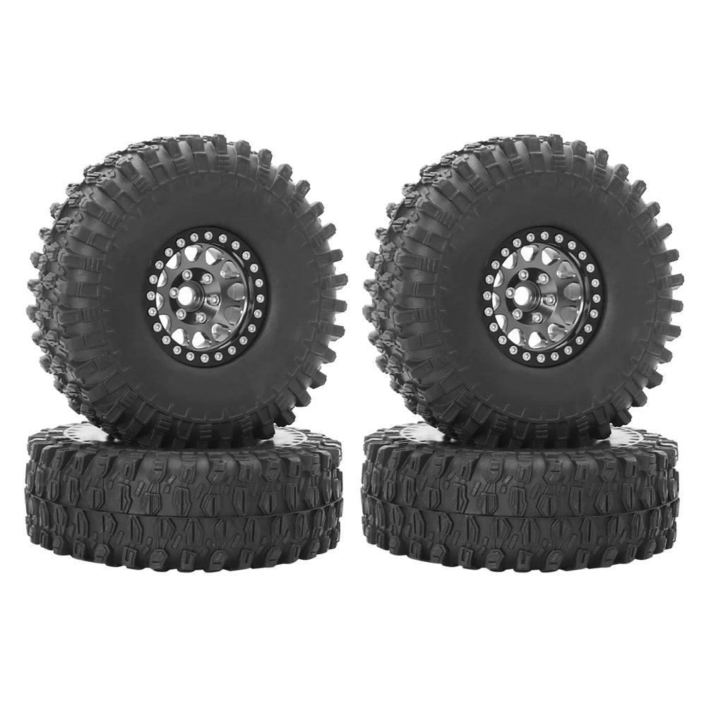 Metal 1.9 Beadlock Wheel Rim Tires Set for 1/10 RC Crawler Car Axial SCX10 III AXI03007 90046 TRX-4 Redcat GEN 8