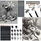 29-70 pcs Drawing Set Sketching Kit - Art Supplies,for Adults Artists with 3-Color Sketchbook,Graphite,Pastel,Charcoal Pencils