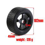 RS RC car tires 102x45mm black rubber, 17mm hex, for Arrma 1/7 Infraction, 4pcs