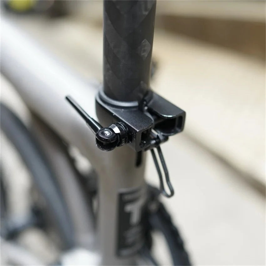 Brompton T Line Titanium Seatpost Clamp Lock, Black/Gold/Silver