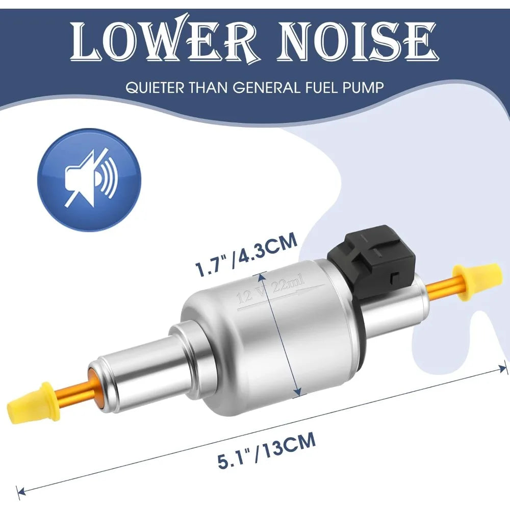 Diesel Heater Fuel Pump 12V/24V 22ML Quiet Electric Oil Pump for Webasto Eberspacher 2KW 5KW 8KW Air Heater