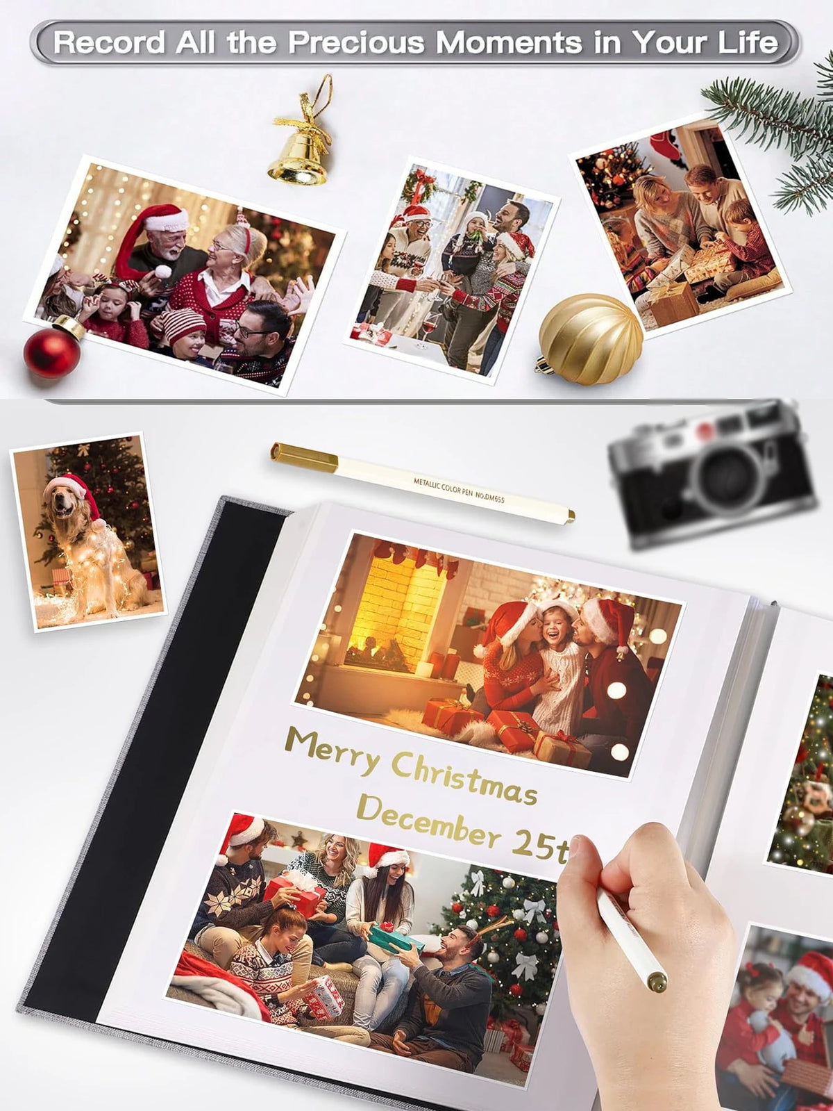 1pc Linen Photo Album Self Adhesive Scrapbook Album for 2x3 4x6 5x7 8x10 Pictures DIY Photo Book Birthday Gifts for Women Mom