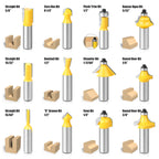 12pcs Router Bits Set Carbide Straight Trim Milling Cutters, 6mm/8mm/6.35mm/12.7mm Shank