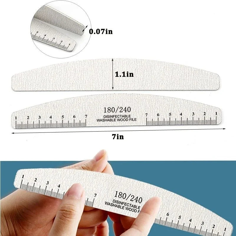 50pcs Nail File Wooden Sanding Buffer Block Pedicure Manicure UV Gel Nail Polish Pro Nail Files Artificial Nail Tips Tools