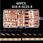 60PCS SC Tinned Copper Lug Ring Wire Connectors Bare Cable Terminal