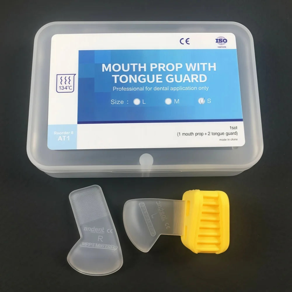 Dental Occlusal Pad Mouth Opener Prop Bite Blocks Silicone Oral with Tongue Guard Bite Pads Restrain Cheek Retractor