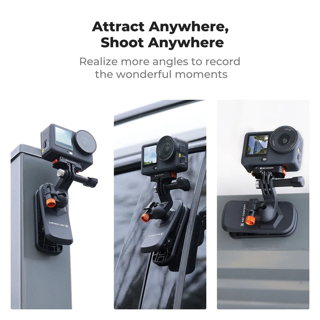 K&F Concept Magnetic Backpack Clip Mount for DJI Osmo Action 5/4/3, GoPro Hero, Insta360