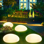 Solar stone ground light outdoor waterproof ABS garden pathway lamp, warm/white, 1pc/2pcs