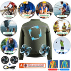 Summer 4 Fans Air Conditioning Cooling Vest Men Women Ultralight Outdoor Jacket Sun Protection Windbreaker Travel Fishing Sports