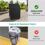 32 inch Gas Barbecue Stove Cover BBQ Cover,Rainproof Outdoor Oven Hood Cover,Folding Side Table 210D Cloth Black Grill Covers