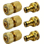 6/12pcs EU Standard Aluminum Hose Connector Set - 1/2'' & 3/4'' Tap Fitting + 1/2''(13-16mm) Quick Connect for Garden Pipes