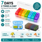 1 Set 7 Days Weekly Pill Case Pillbox  Medicine Tablet Box Portable Travel Drugs Storage Organizer Secret Compartments Pill Box