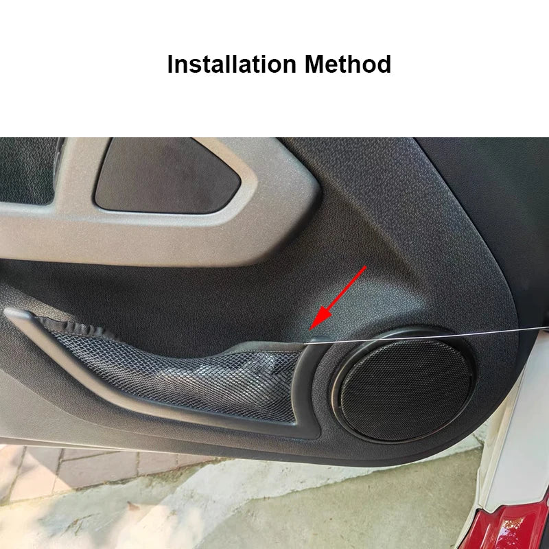 2pcs Stainless Steel Car Door Net Bag Non-elastic Repair Strip For Mercedes Smart 451 Fortwo 2009-2014 Modification Accessories