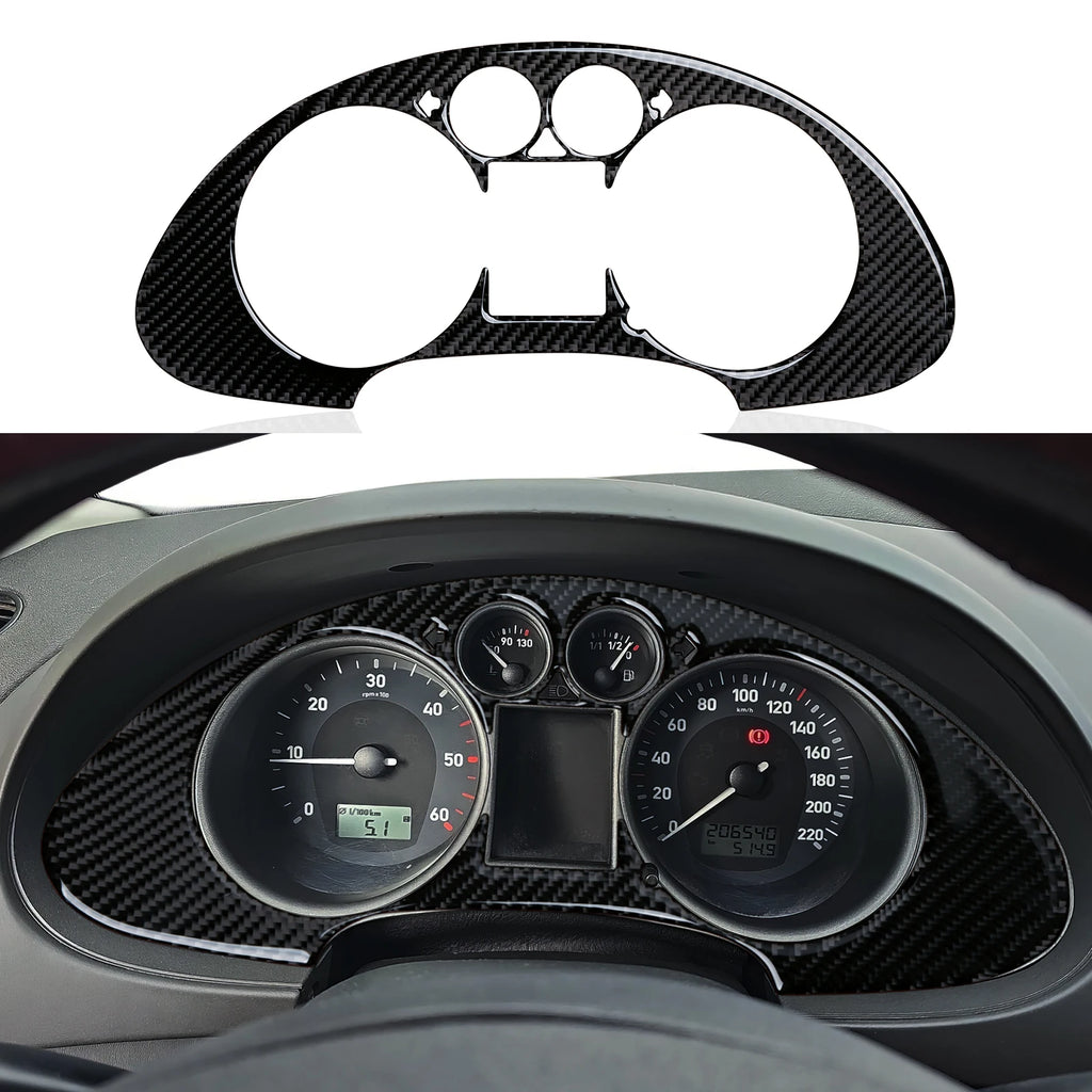 For SEAT Cordoba Ibiza 6L (2002-2009) Trim Accessories. Carbon Fiber Interior Sticker. Car Dashboard Speed Display Panel Cover.