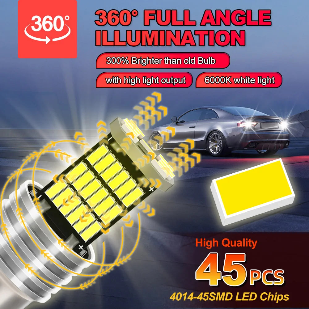 2Pcs Car LED Reverse Light For Alfa Romeo Giulietta 147 156 159 166 Brera Mito Spider GTV P21W Ba15s 1156 Canbus Backup Lamp