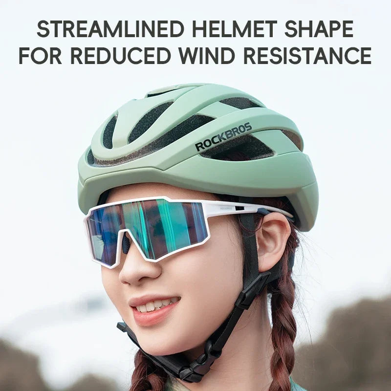 ROCKBROS Cycling Helmet Ultralight Adjustable Road & MTB, Integrally Molded, M/L 54-62cm