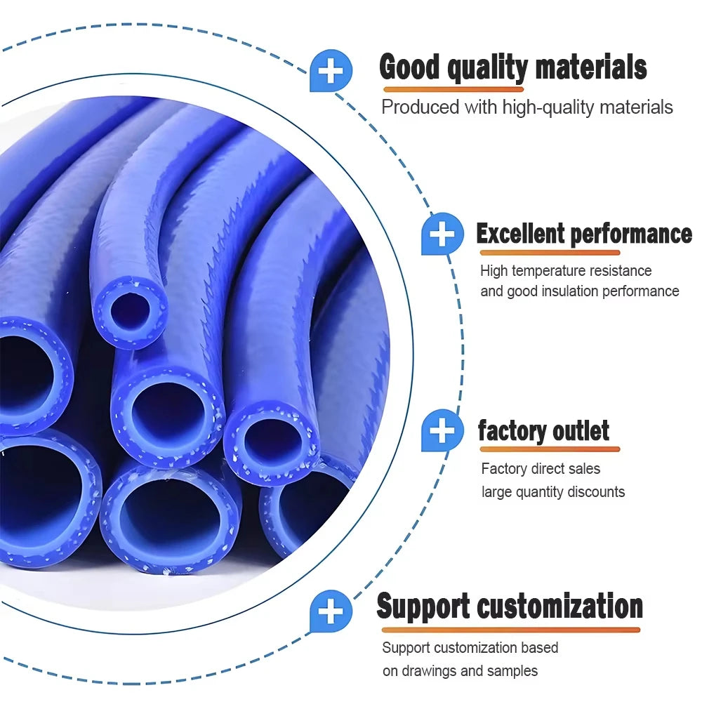 1m/Lot Inner Diameter 6-50mm Silicone Hose Heat Resistant High Pressure Automobile Cylinder Vacuum Pipe Double Layer Rubber Hose