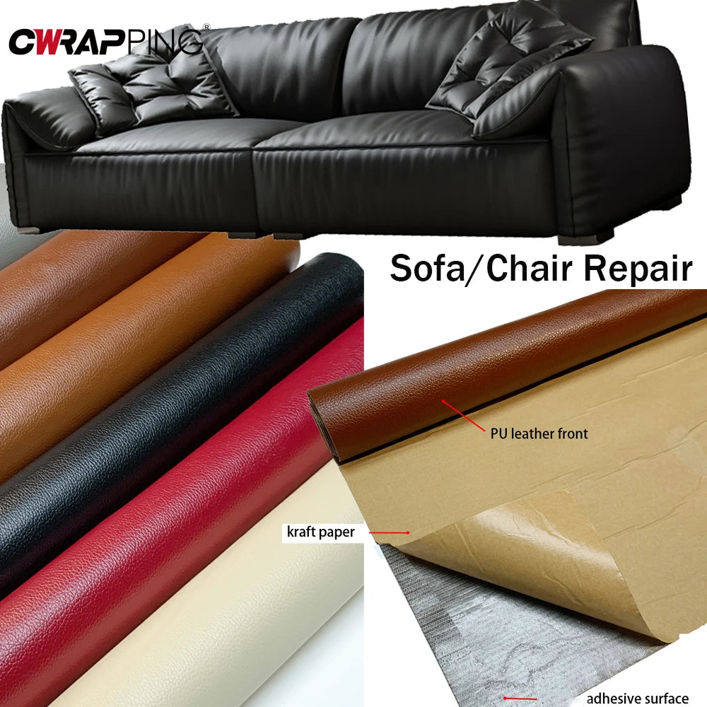 50x137cm Leather Adhesive Sheet Chair Leather Repair Tape Self-adhesive Waterproof Stickers Upholstery Car Vinyl Patch Sticker
