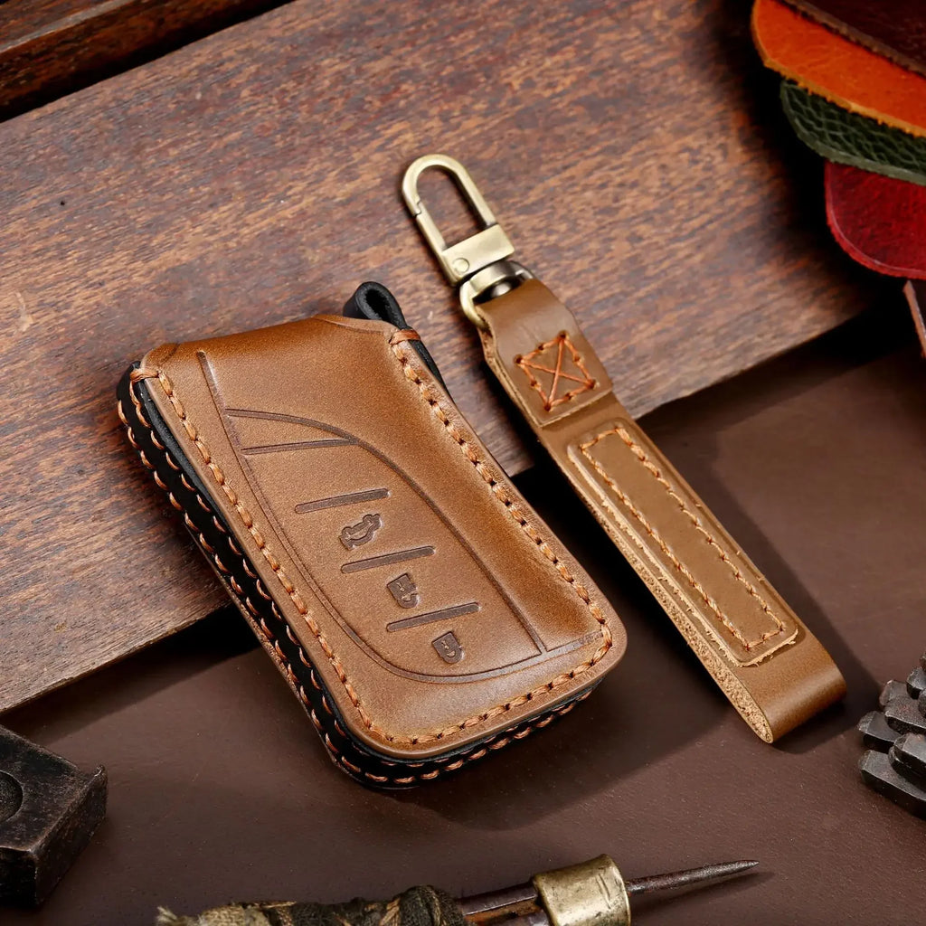 Luxury Car Key Case Cover Leather Fob Protector for LFA Lexus Ux Ux200 Ux250h Es200 Es300h Keyring Holder Accessories Keychain