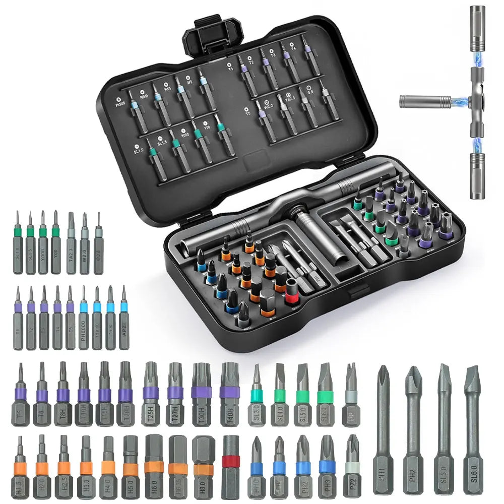 50-in-1 Magnetic Ratchet Screwdriver Set, DIY Ratchet Handle Detachable Multi-functional Tool Set, Portable Repair Tool Set.