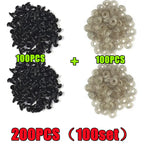 200/100PCS Black Plastic Safety Eyes For Toys Amigurumi Diy Kit Crafts TeddyBear Toy Eye For Doll Decoration Accessories 5-20mm